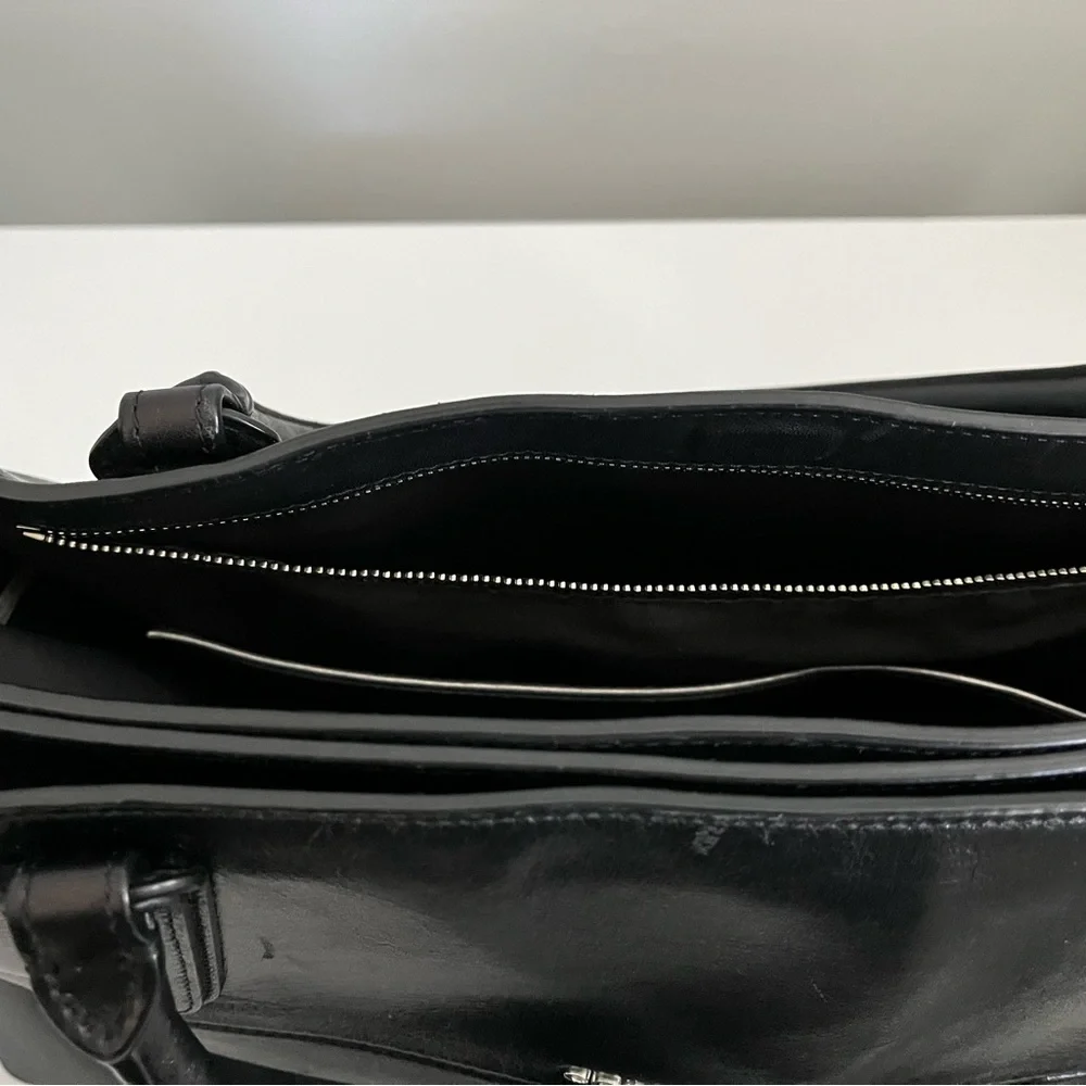 Coach Borough Elegant Black Leather Tote, Handbag - Picture 7 of 10